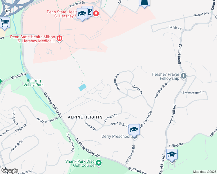 map of restaurants, bars, coffee shops, grocery stores, and more near 110 High Pointe Drive in Hummelstown