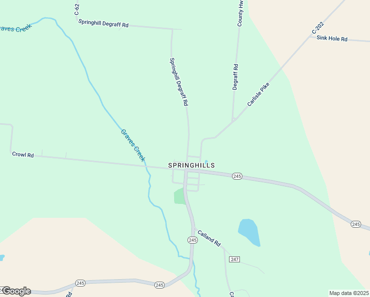 map of restaurants, bars, coffee shops, grocery stores, and more near 9460 Springhill Degraff Road in De Graff