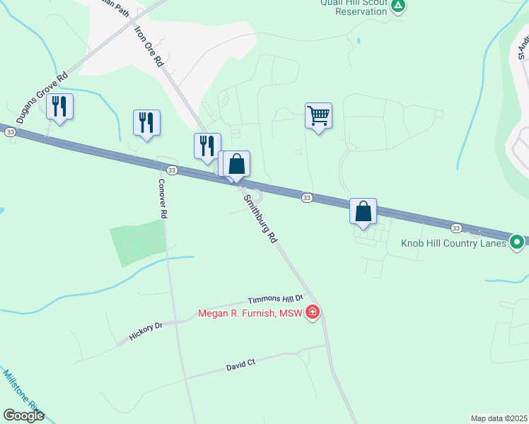 map of restaurants, bars, coffee shops, grocery stores, and more near 370 Smithburg Road in Manalapan Township