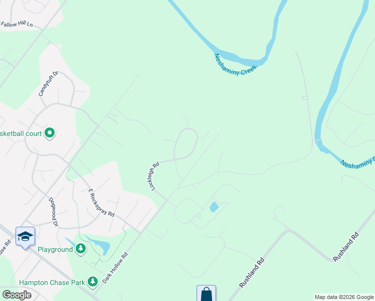 map of restaurants, bars, coffee shops, grocery stores, and more near 2521 Lockleigh Road in Jamison