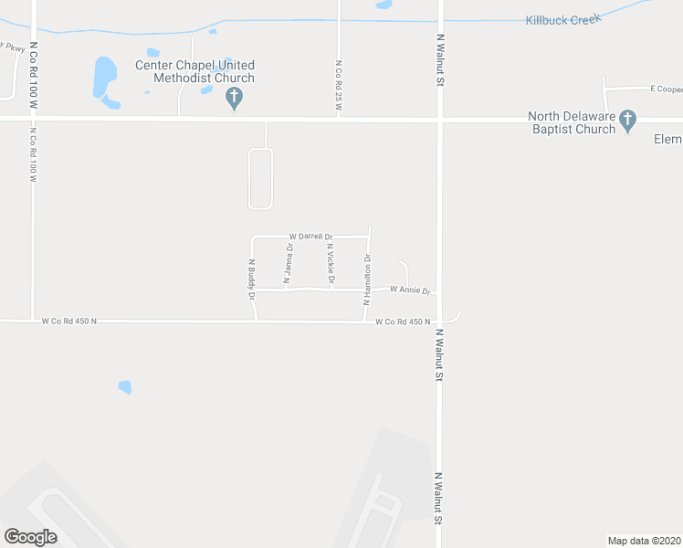 map of restaurants, bars, coffee shops, grocery stores, and more near 7404 North Vickie Drive in Muncie