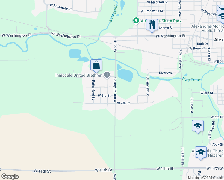 map of restaurants, bars, coffee shops, grocery stores, and more near 602 Indiana Avenue in Alexandria