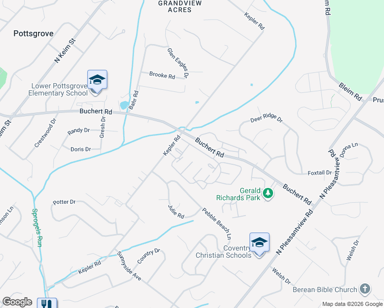map of restaurants, bars, coffee shops, grocery stores, and more near 1508 Walnut Ridge Drive in Pottstown