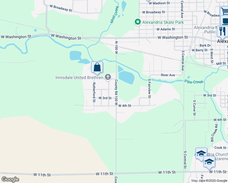 map of restaurants, bars, coffee shops, grocery stores, and more near 602 Indiana Avenue in Alexandria