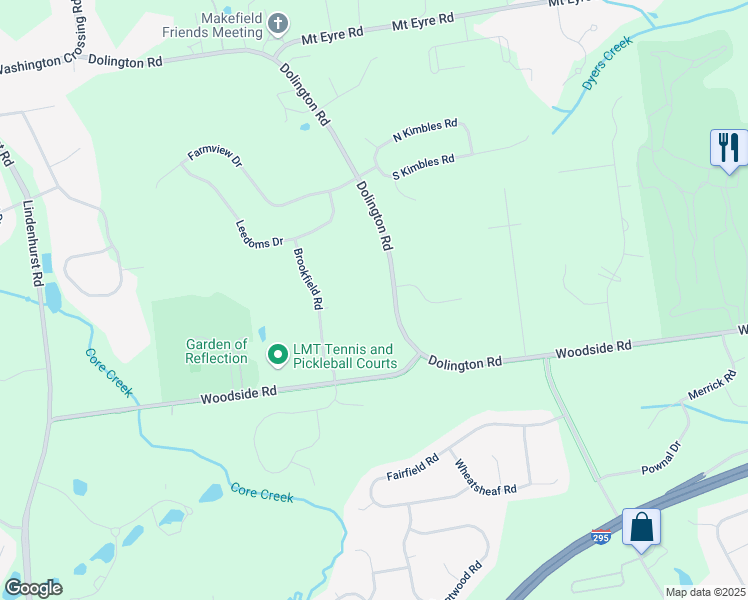 map of restaurants, bars, coffee shops, grocery stores, and more near 1561 Dolington Road in Morrisville