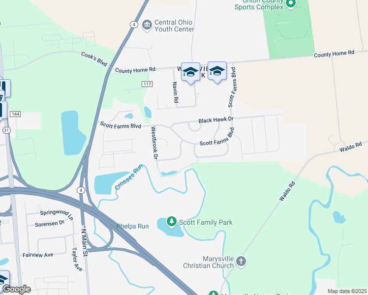 map of restaurants, bars, coffee shops, grocery stores, and more near 475 Shellbark Road in Marysville