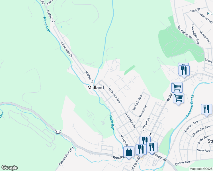 map of restaurants, bars, coffee shops, grocery stores, and more near 425 North Cherry Avenue in Houston