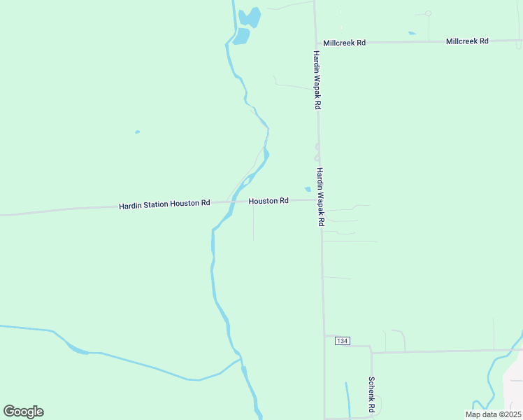 map of restaurants, bars, coffee shops, grocery stores, and more near 9804 Houston Road in Sidney