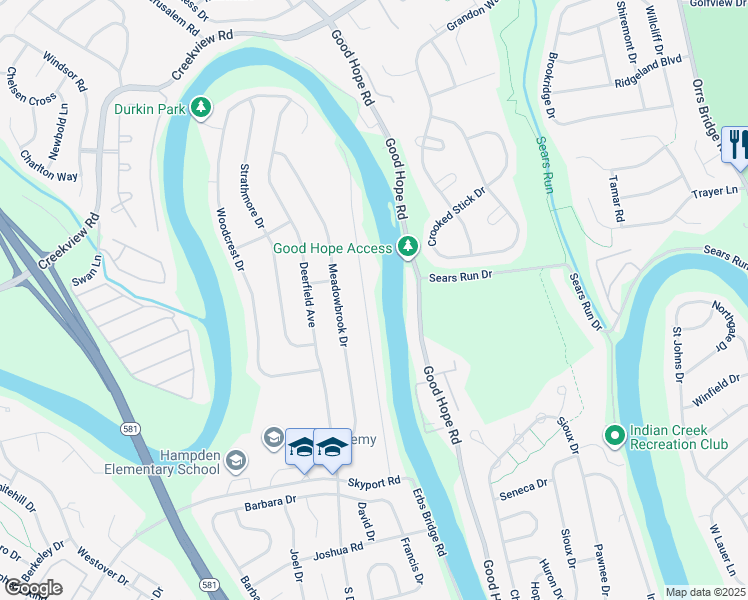 map of restaurants, bars, coffee shops, grocery stores, and more near 5243 Terrace Road in Mechanicsburg