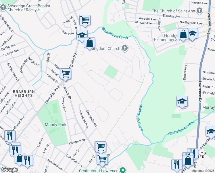 map of restaurants, bars, coffee shops, grocery stores, and more near 72 Hardwick Drive in Ewing Township