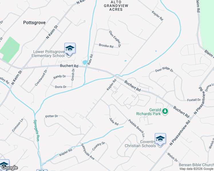 map of restaurants, bars, coffee shops, grocery stores, and more near 1177 Kepler Road in Pottstown