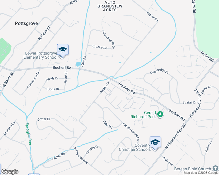 map of restaurants, bars, coffee shops, grocery stores, and more near 204 Walnut Ridge Drive in Pottstown