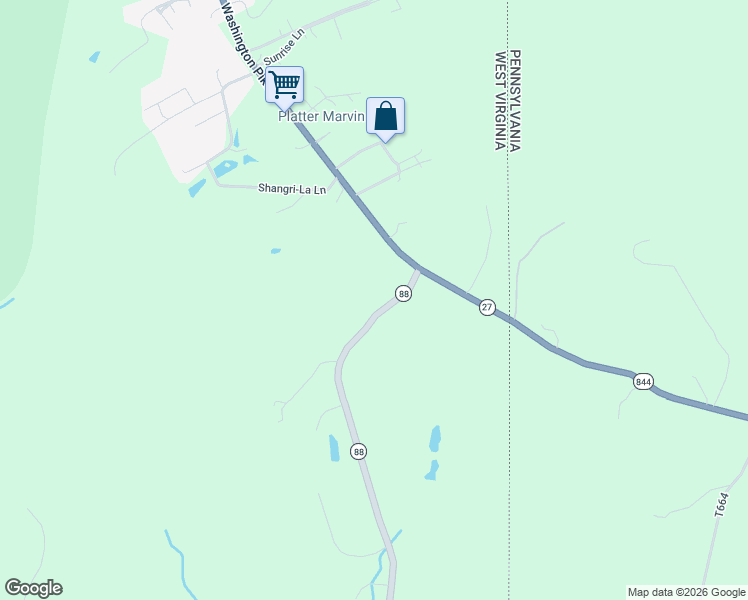 map of restaurants, bars, coffee shops, grocery stores, and more near 2-28 State Highway 88 in Wellsburg