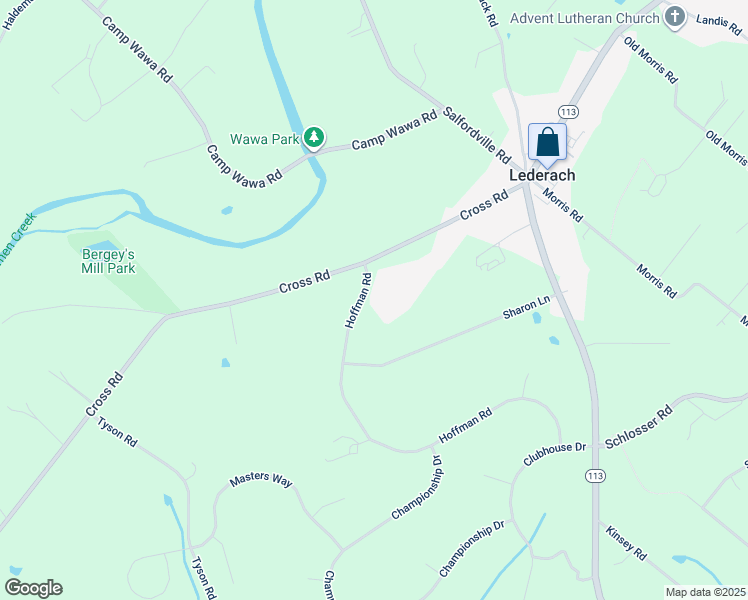 map of restaurants, bars, coffee shops, grocery stores, and more near 555 Hoffman Road in Harleysville