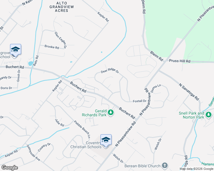 map of restaurants, bars, coffee shops, grocery stores, and more near 1949 Deer Ridge Drive in Pottstown