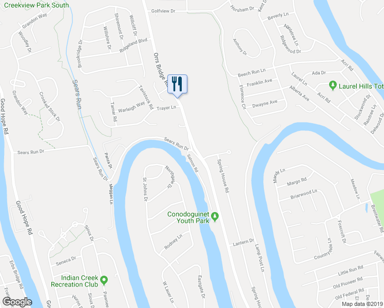 map of restaurants, bars, coffee shops, grocery stores, and more near 550 Salmon Road in Mechanicsburg