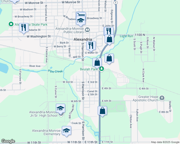 map of restaurants, bars, coffee shops, grocery stores, and more near 109 East 1st Street in Alexandria