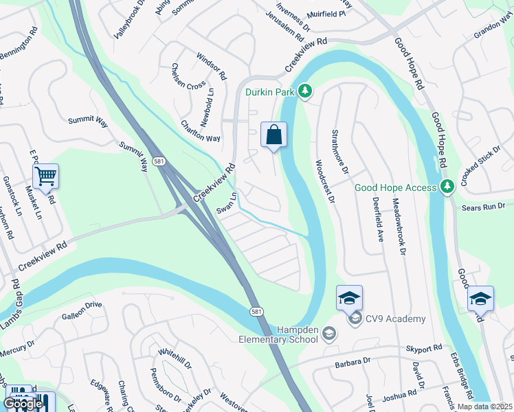 map of restaurants, bars, coffee shops, grocery stores, and more near Mockingbird Drive in Cumberland County