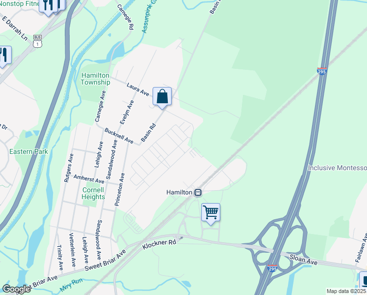 map of restaurants, bars, coffee shops, grocery stores, and more near 900 Grand Central Drive in Hamilton Township