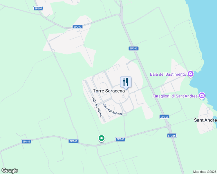 map of restaurants, bars, coffee shops, grocery stores, and more near 24-36 Viale delle Piramidi in Torre Saracena