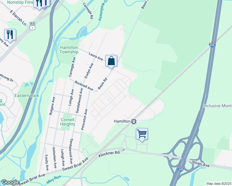 map of restaurants, bars, coffee shops, grocery stores, and more near 1047 Halifax Place in Trenton