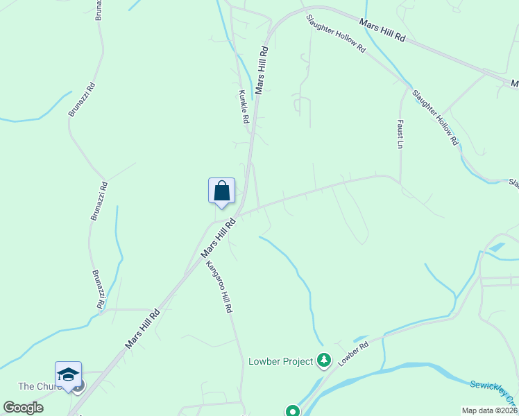 map of restaurants, bars, coffee shops, grocery stores, and more near 206 Wolfe Lane in Irwin