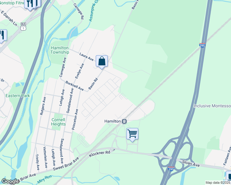 map of restaurants, bars, coffee shops, grocery stores, and more near 900 Grand Central Drive in Hamilton Township
