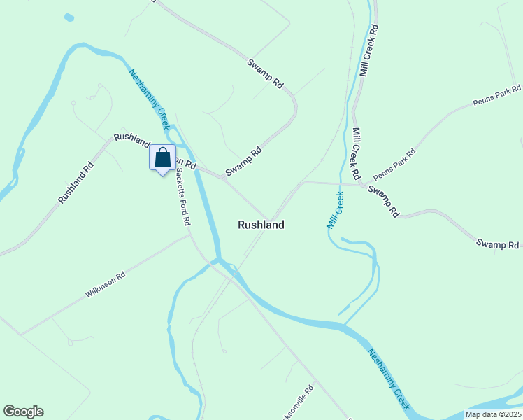 map of restaurants, bars, coffee shops, grocery stores, and more near in Rushland