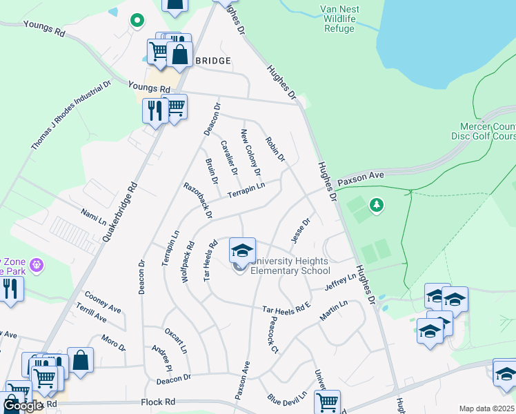 map of restaurants, bars, coffee shops, grocery stores, and more near 79 Wolfpack Road in Hamilton Township