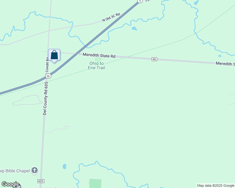 map of restaurants, bars, coffee shops, grocery stores, and more near 15788 Meredith State Road in Sunbury