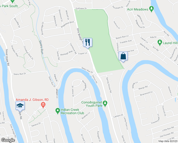 map of restaurants, bars, coffee shops, grocery stores, and more near 650 Sears Run Drive in Mechanicsburg