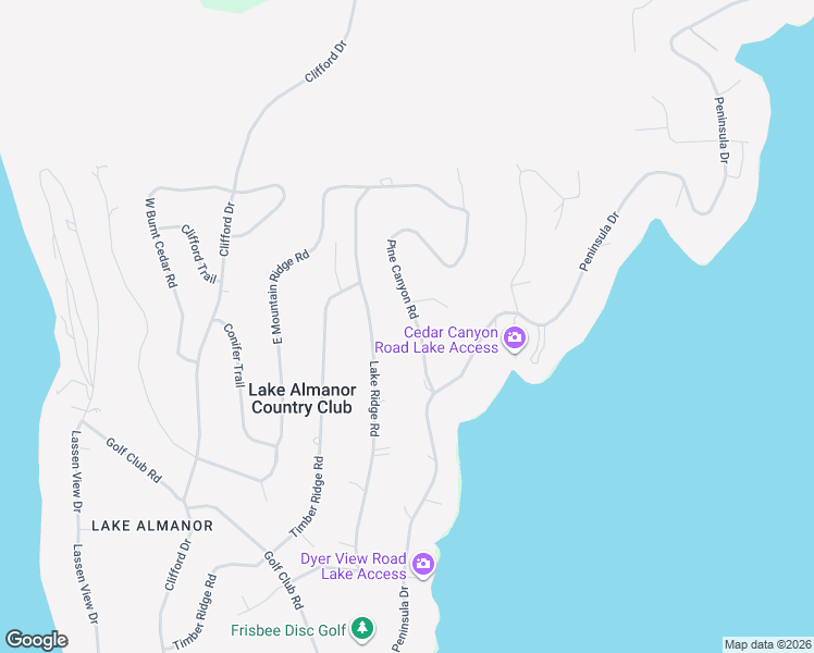 map of restaurants, bars, coffee shops, grocery stores, and more near 108 Peninsula Drive in Lake Almanor Country Club