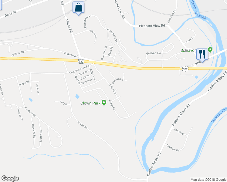 map of restaurants, bars, coffee shops, grocery stores, and more near 757 South 82nd Street in Harrisburg
