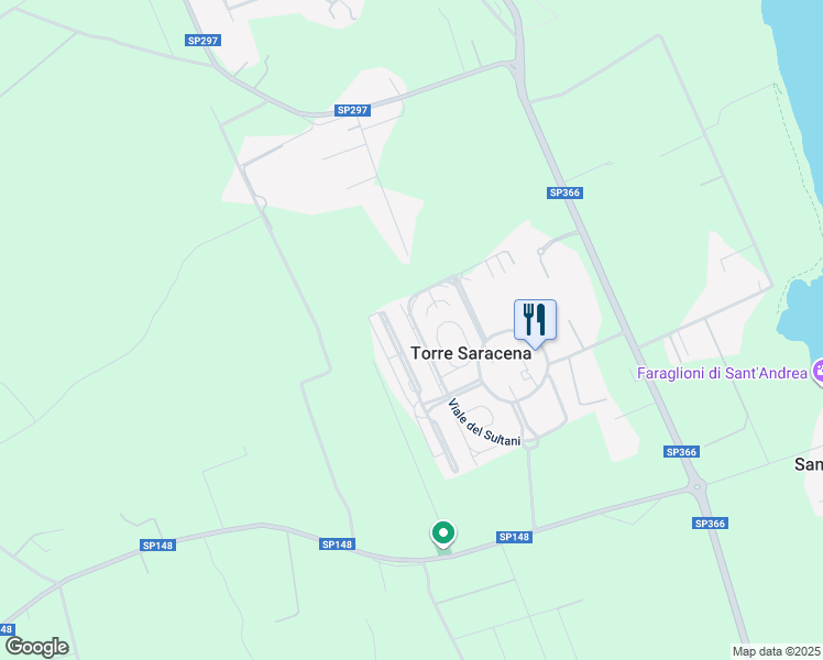 map of restaurants, bars, coffee shops, grocery stores, and more near 70 Viale del Sultani in Torre Saracena