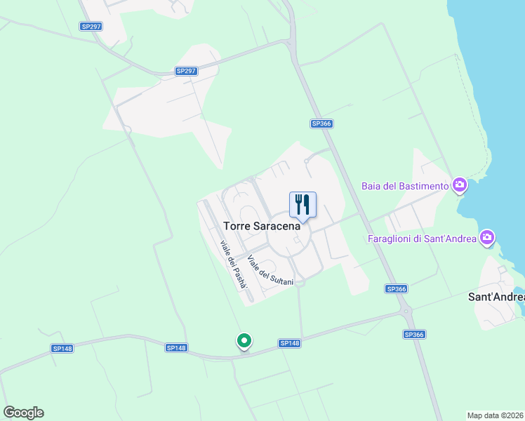 map of restaurants, bars, coffee shops, grocery stores, and more near 36 Viale delle Piramidi in Torre Saracena