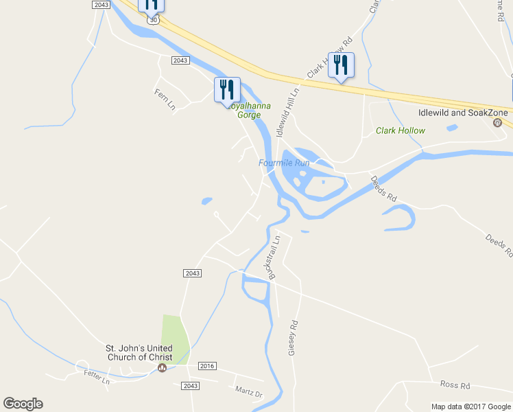map of restaurants, bars, coffee shops, grocery stores, and more near 1402 Darlington Rd in Ligonier