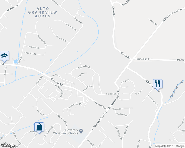 map of restaurants, bars, coffee shops, grocery stores, and more near 2112 Foxtail Drive in Pottstown