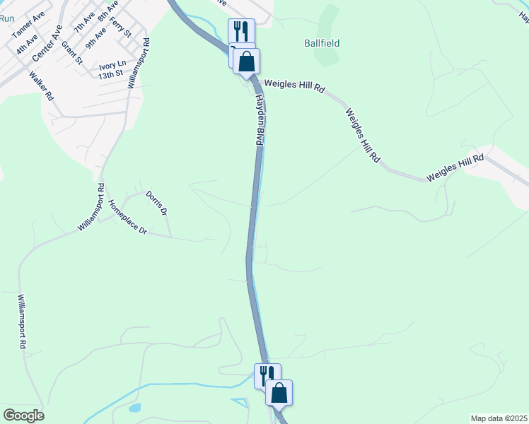 map of restaurants, bars, coffee shops, grocery stores, and more near 1219 Penn Vista Street in Elizabeth