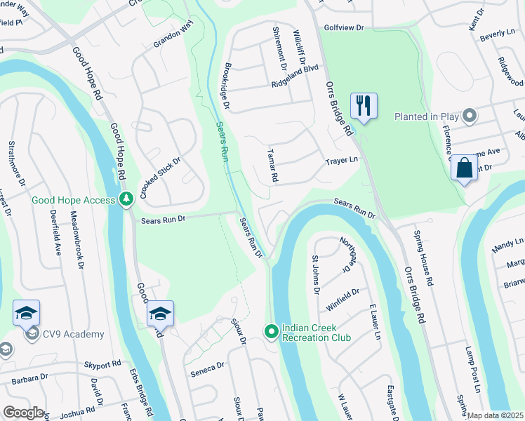 map of restaurants, bars, coffee shops, grocery stores, and more near 4450 Panza Dr in Mechanicsburg