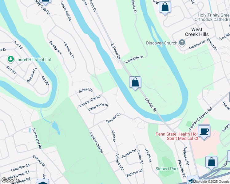 map of restaurants, bars, coffee shops, grocery stores, and more near 820 Conodoguinet Drive in Camp Hill