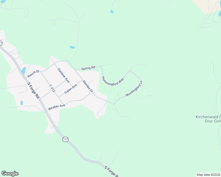 map of restaurants, bars, coffee shops, grocery stores, and more near 124 Hummingbird Way in Palmyra