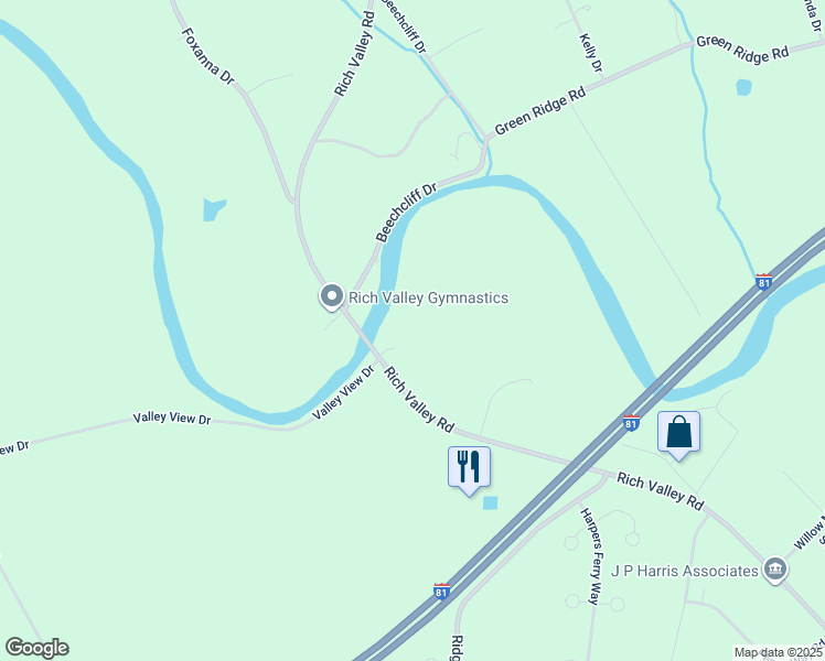 map of restaurants, bars, coffee shops, grocery stores, and more near 258 Rich Valley Rd in Mechanicsburg