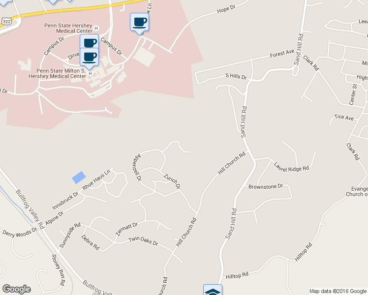map of restaurants, bars, coffee shops, grocery stores, and more near 575 Bruwin Dr in Hummelstown