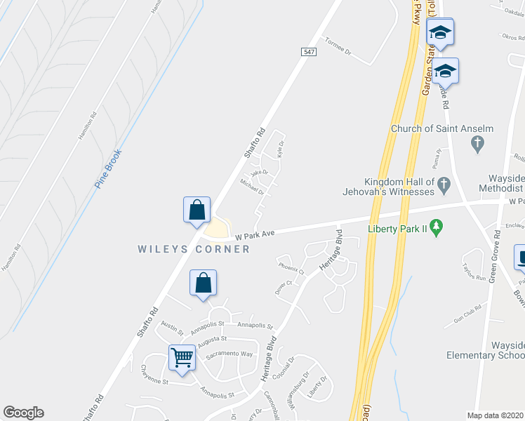 map of restaurants, bars, coffee shops, grocery stores, and more near 4 Samantha Drive in Tinton Falls
