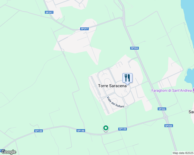 map of restaurants, bars, coffee shops, grocery stores, and more near 70 Viale del Sultani in Torre Saracena