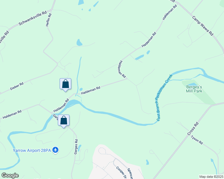 map of restaurants, bars, coffee shops, grocery stores, and more near 923 Haldeman Road in Schwenksville