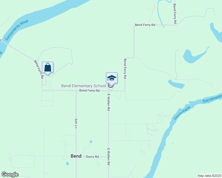 map of restaurants, bars, coffee shops, grocery stores, and more near 22270 Bend Ferry Road in Red Bluff