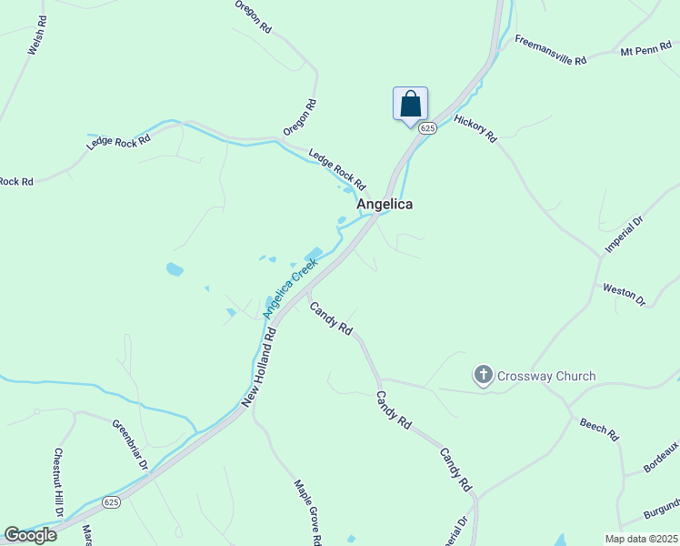 map of restaurants, bars, coffee shops, grocery stores, and more near 30 Candy Road in Mohnton