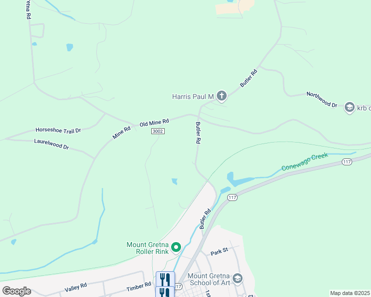 map of restaurants, bars, coffee shops, grocery stores, and more near 435 Butler Road in Lebanon