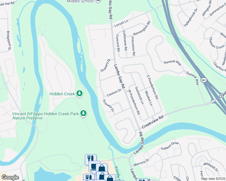 map of restaurants, bars, coffee shops, grocery stores, and more near 6407 Cannon Drive in Mechanicsburg